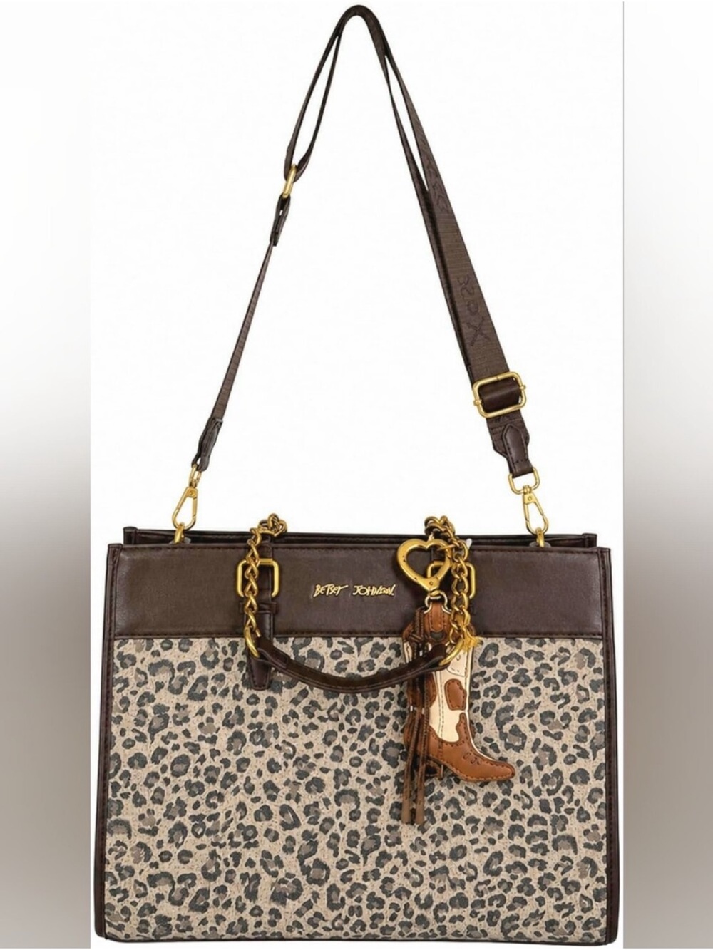 NWOT Betsy Johnson Leopard Tote Handbag - no keychains